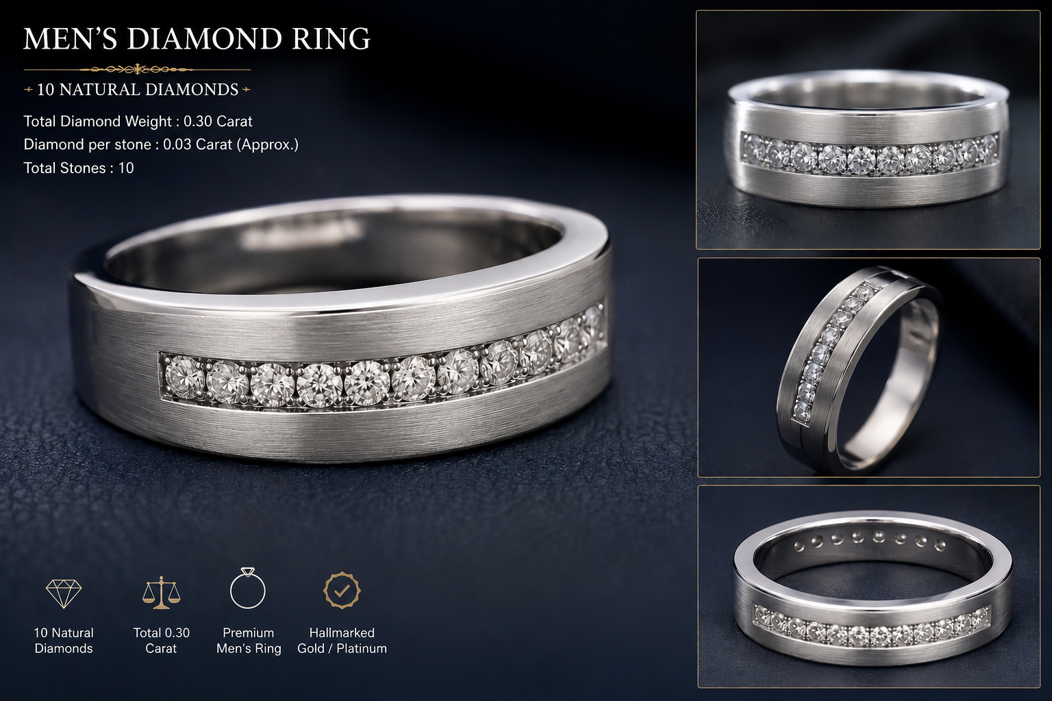 Men Natural Diamond Ring